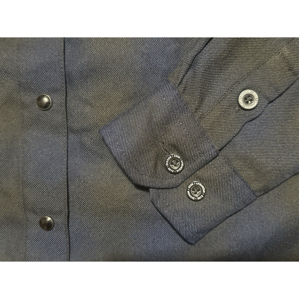 Dixxon "Midnight" 10th Anniversary Pearlsnap Flannel, Black, Blue, Large - Picture 6 of 10